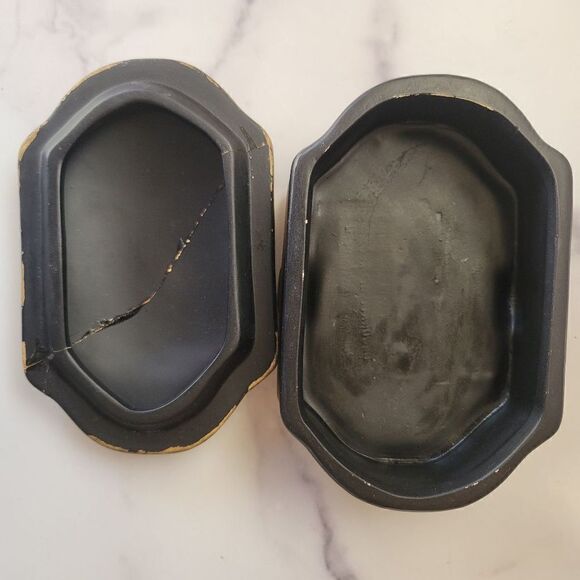 Echo Point ceramic Butterfly 90s canister cream home decor storage trinket box f - Picture 5 of 6